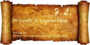 Hrivnák Leopoldina névjegykártya